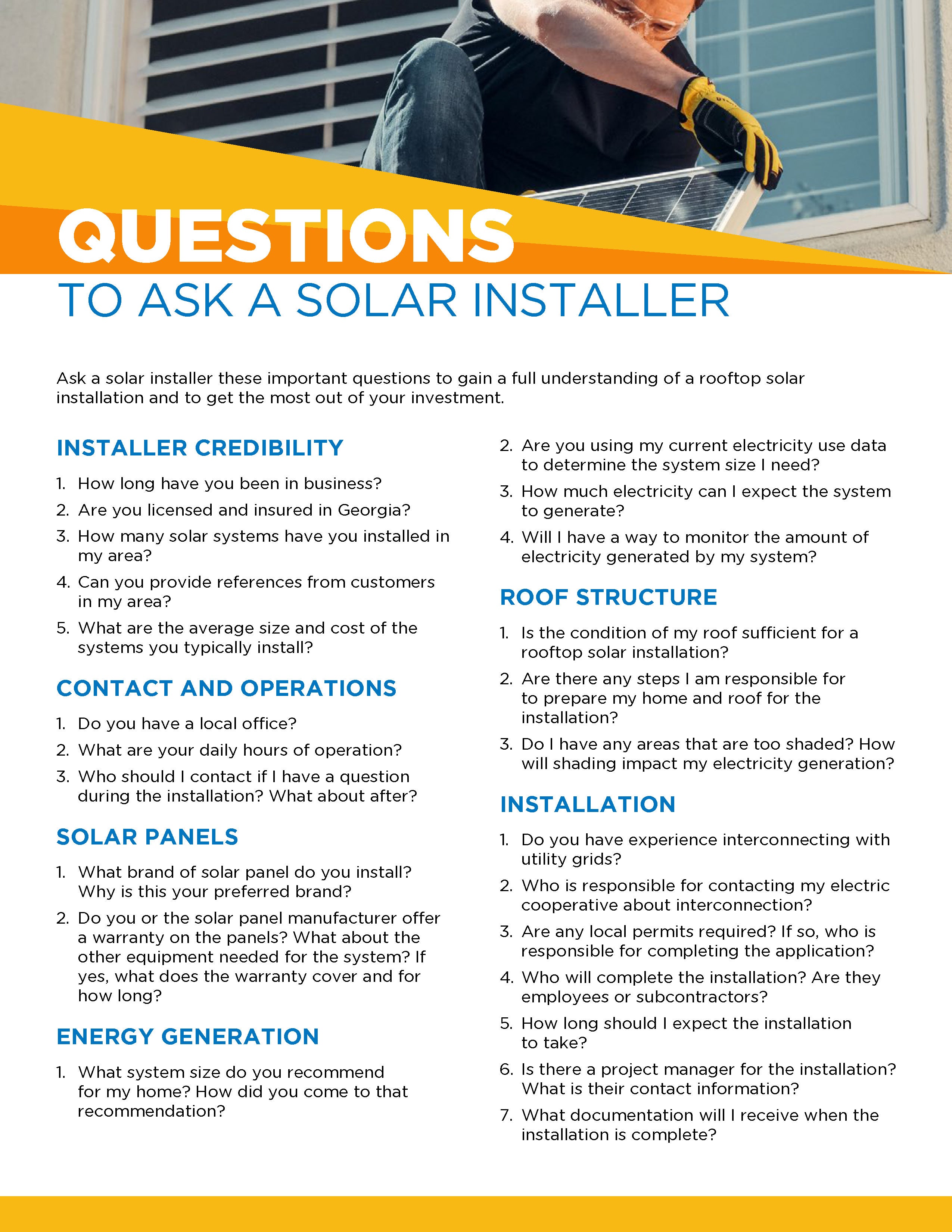 Solar Installer Questions